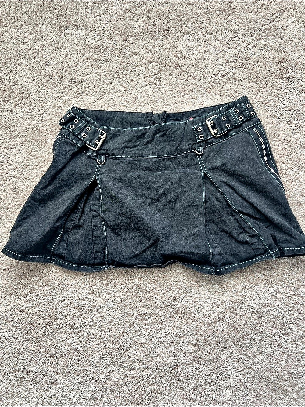 Tripp NYC Pleated Grommet Skirt Mini Skirt Black XL